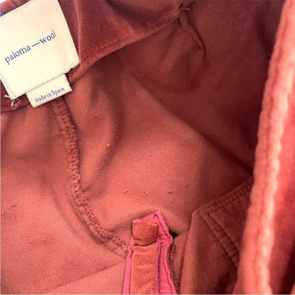 Paloma Wool Wadi Pants Wine Velvet High Rise Wide Leg Size 42 - Picture 6 of 6